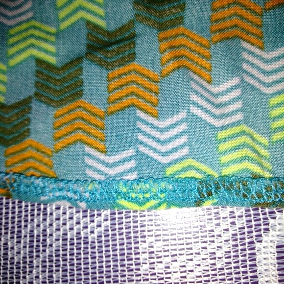 H&M Rayon Chevron Print Teal Orange Skirt - Picture 3 of 7